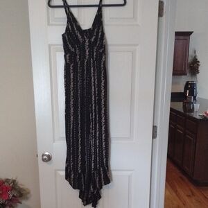 Black and Cream Maxi Jumpsuit